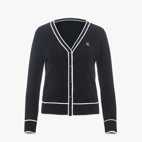 PUNCHED LINE CARDIGAN(BLACK)