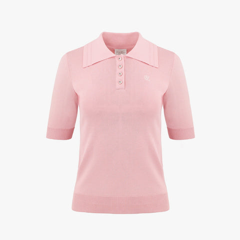 WIDE COLLAR KNIT(PINK CHORAL)