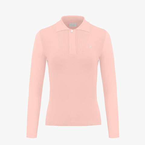 COLLAR KNIT WITH COOL SLEEVES(PINK CHORAL)