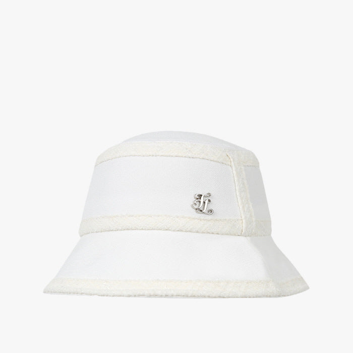 COLORED TWEED BUCKET HAT(WHITE)