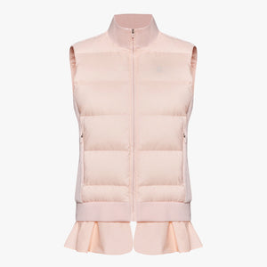 FRILL KNIT DOWN VEST(PINK CHORAL)