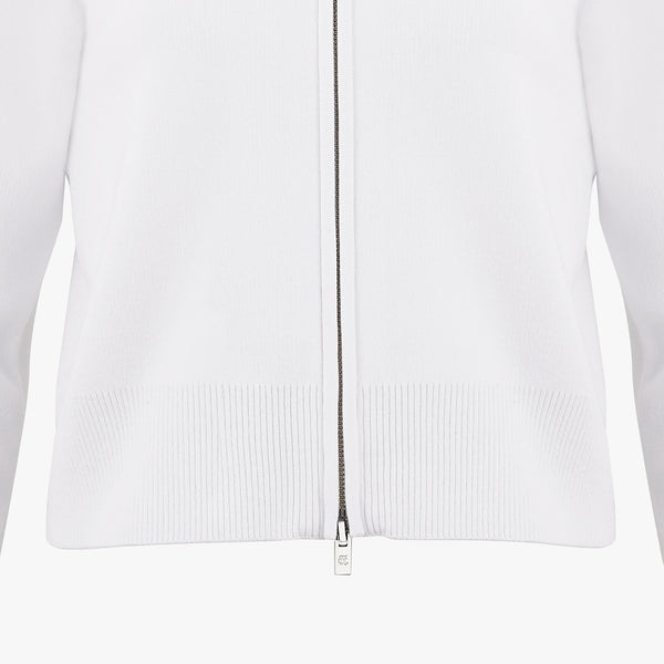 BIG COLLAR ZIP-UP CARDIGAN(WHITE)