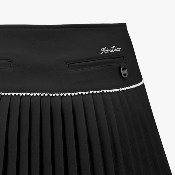 [FL SIGNATURE] PEARL FLARE PLEATED SKIRT(BLACK)