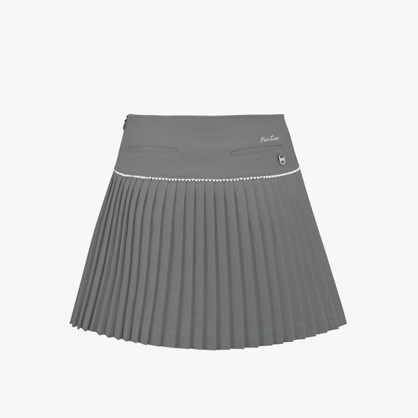 [FL SIGNATURE] PEARL FLARE PLEATED SKIRT(GRAY)