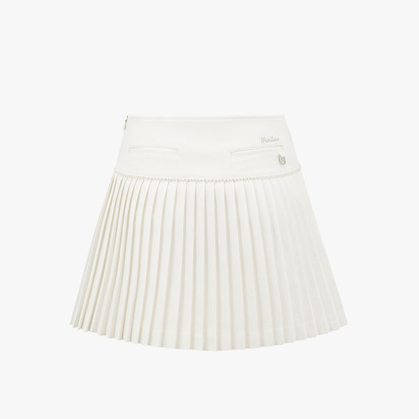 [FL SIGNATURE] PEARL FLARE PLEATED SKIRT(WHITE)