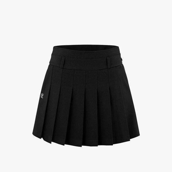 A-LINE PLEATED SKIRT(BLACK)