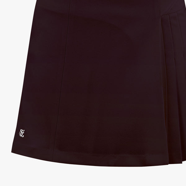 HALF-PLEATED SKIRT(BURGUNDY)