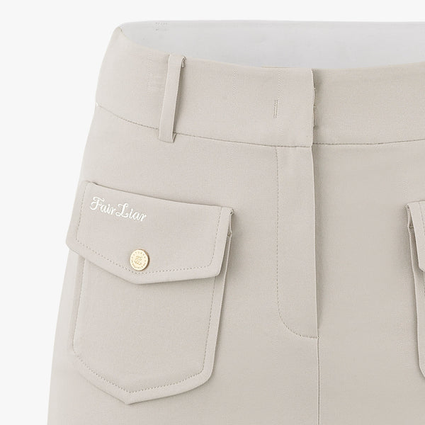 FRONT-POCKET SKIRT(BEIGE)
