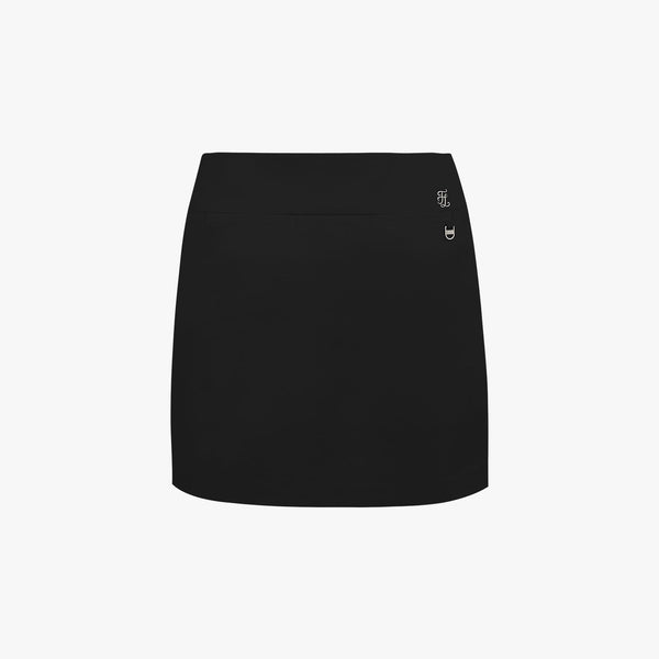 BUTTON SLIT SKIRT(BLACK)