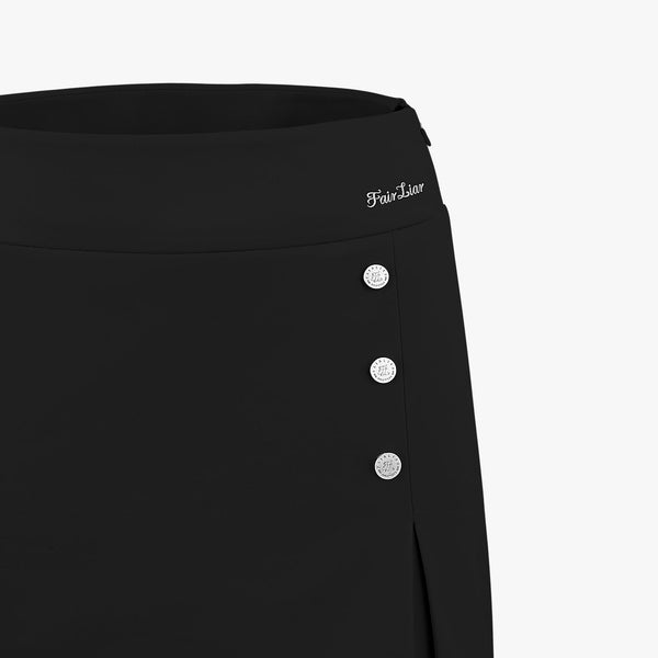 BUTTON SLIT SKIRT(BLACK)