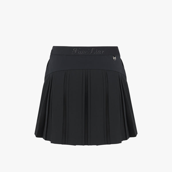 BACK PLEATED SKIRT(BLACK)