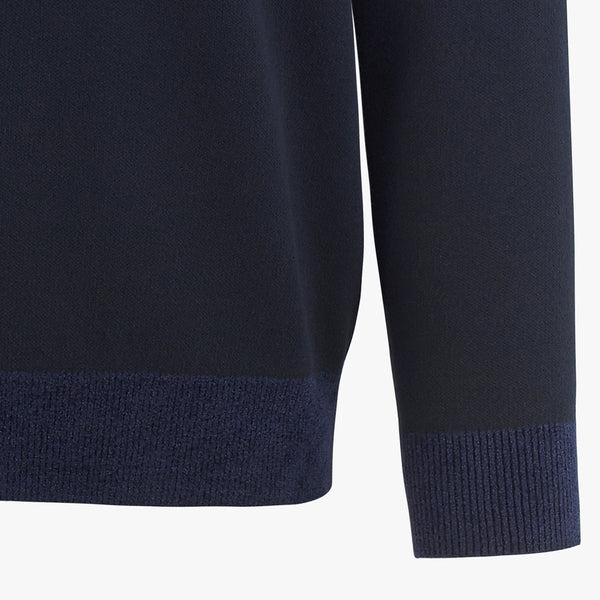 MEN'S ROUND-NECK LOGO KNIT(NAVY)