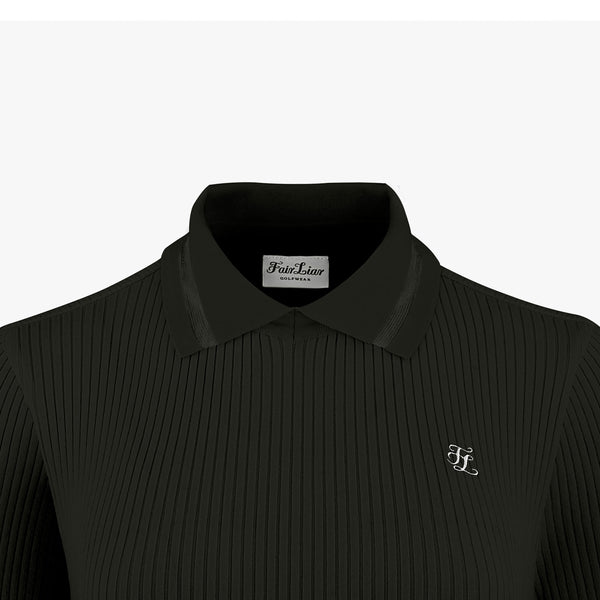 LACE COLLAR RIBBED KNIT(BLACK)