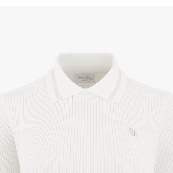 LACE COLLAR RIBBED KNIT(WHITE)