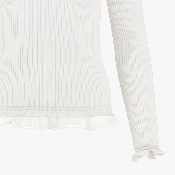 LACE COLLAR RIBBED KNIT(WHITE)
