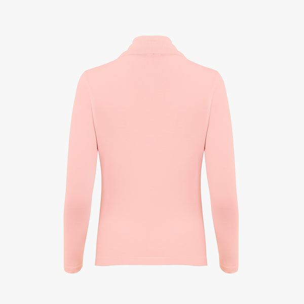TURTLENECK DOUBLE COLLAR KNIT(PINK CHORAL)