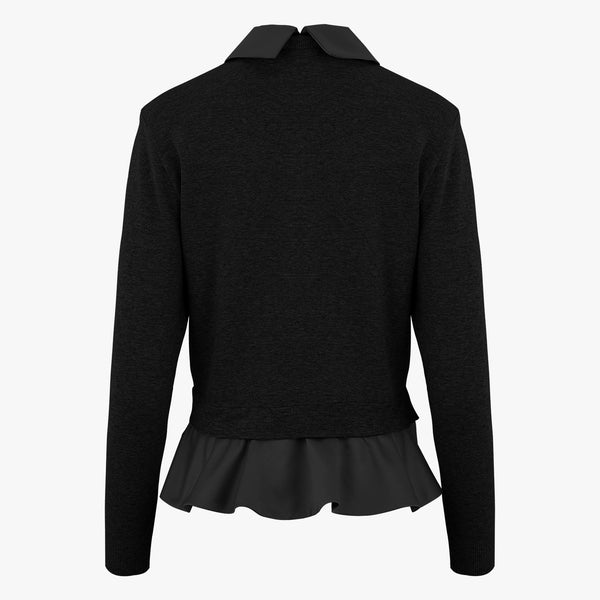 DETACHABLE SHIRT COLLAR KNIT(BLACK)