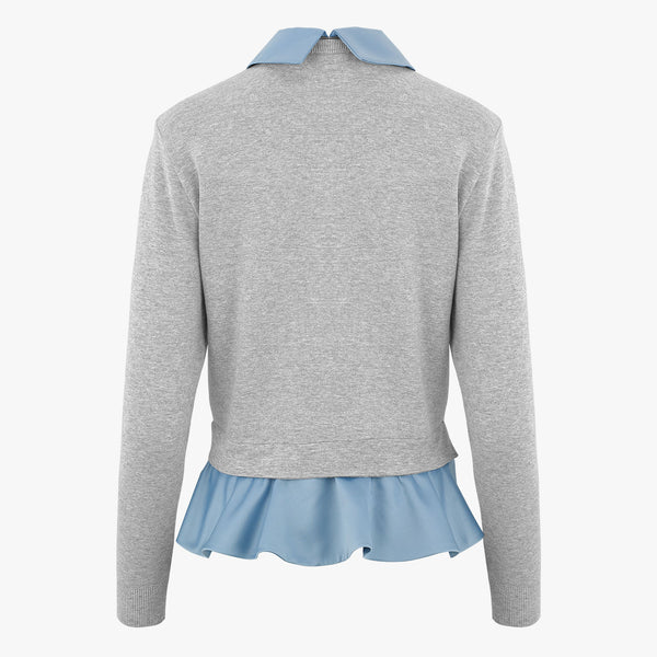 DETACHABLE SHIRT COLLAR KNIT(MELANGR GRAY)
