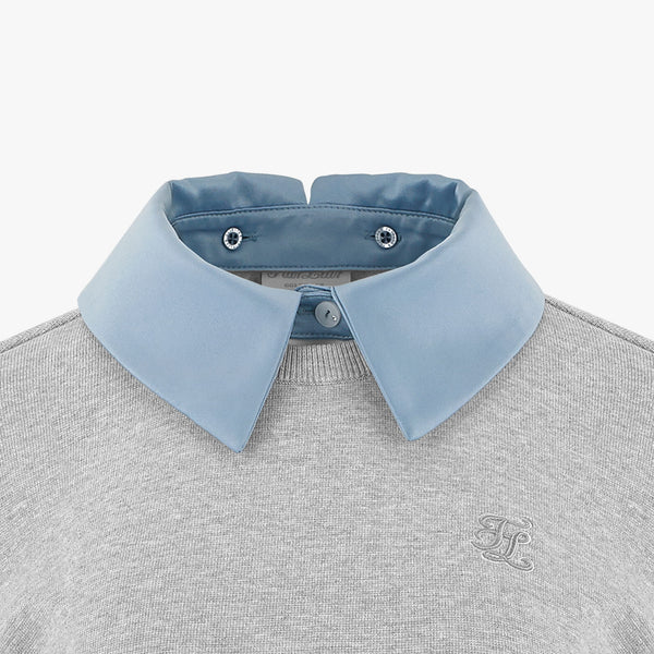 DETACHABLE SHIRT COLLAR KNIT(MELANGR GRAY)