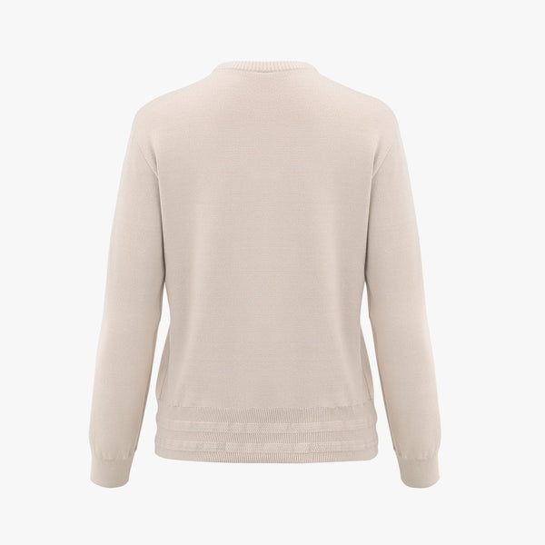 ROUND-NECK LOGO PULLOVER KNIT(BEIGE)