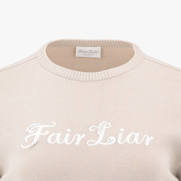ROUND-NECK LOGO PULLOVER KNIT(BEIGE)