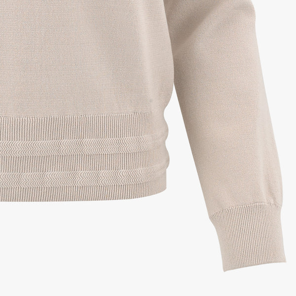 ROUND-NECK LOGO PULLOVER KNIT(BEIGE)