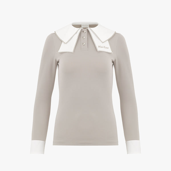 DOUBLE COLLAR BUTTON-UP SHIRT(BEIGE)