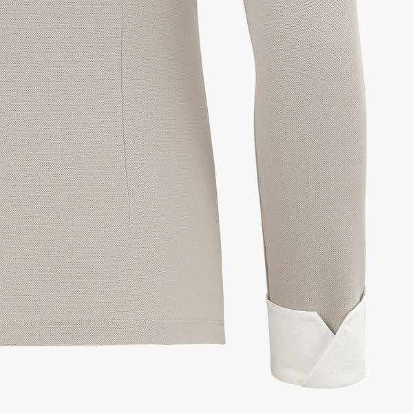 DOUBLE COLLAR BUTTON-UP SHIRT(BEIGE)
