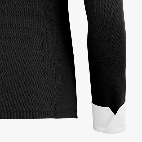 DOUBLE COLLAR BUTTON-UP SHIRT(BLACK)