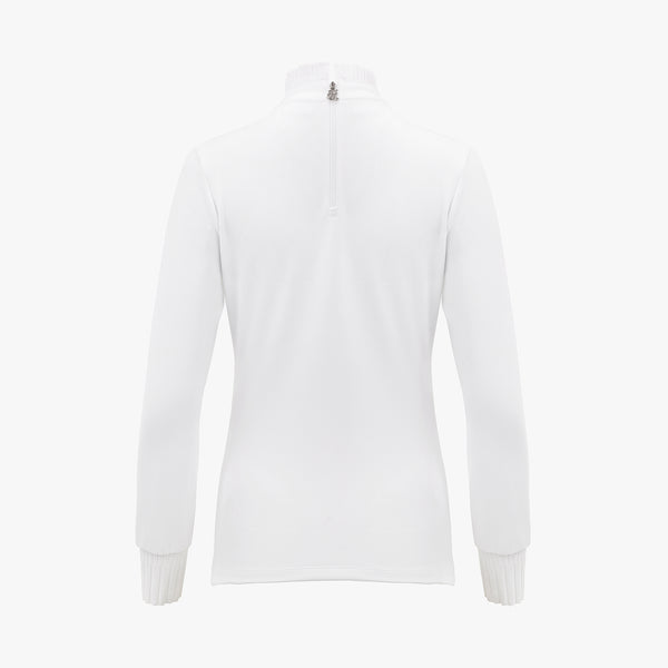 HALF HIGH-NECK FRILL SHIRT(WHITE)