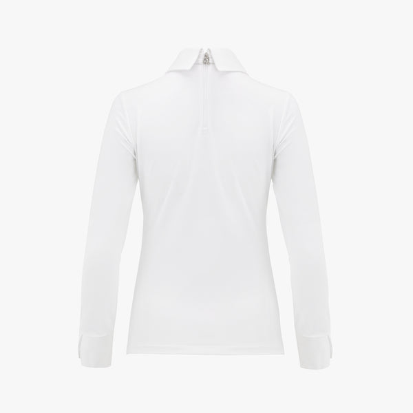 CHIFFON RIBBON COLLAR SHIRT(WHITE)