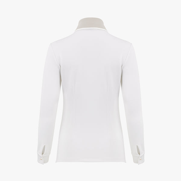 SCARF SET COLLAR COLOR-MATCHING T-SHIRT(WHITE)