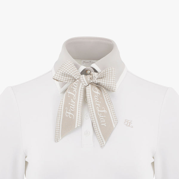 SCARF SET COLLAR COLOR-MATCHING T-SHIRT(WHITE)