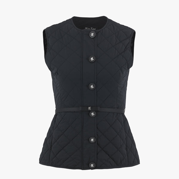 FLARE QUILTING VEST(BLACK)