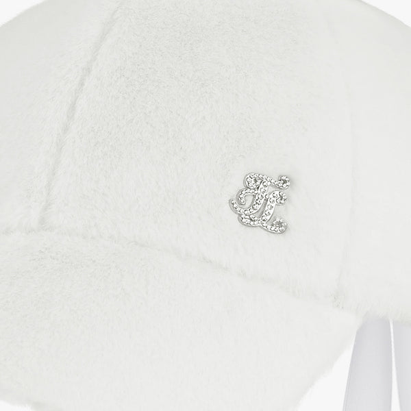 BACK RIBBON POMPOM CAP (WHITE)