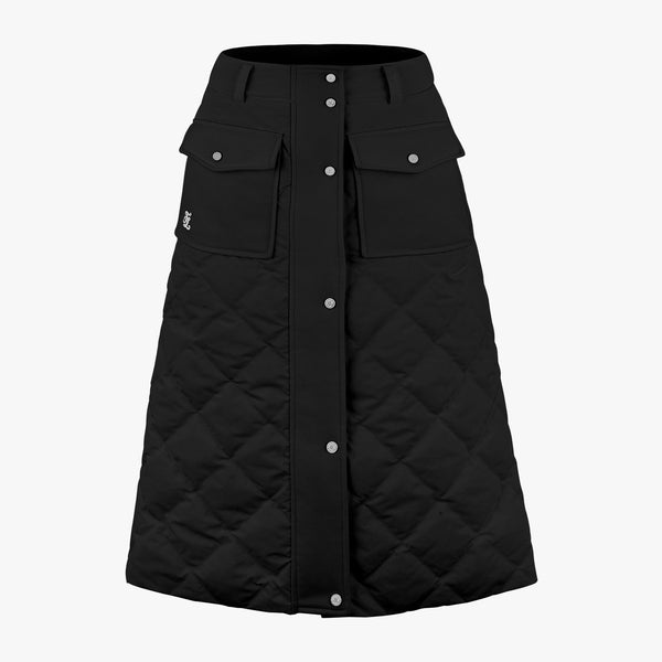QUILTED MIDI SKIRT (BLACK)