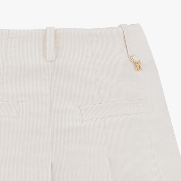 CORDUROY PLEATS SKIRT(CREAM)