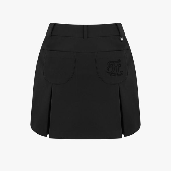 TWO POCKET SEMI A LINE SKIRT (BLACK)