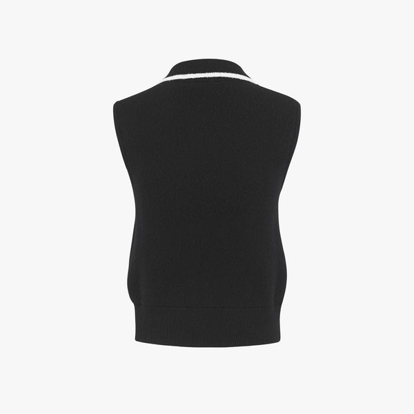 DOUBLE BUTTON WINDPROOF VEST(BLACK)