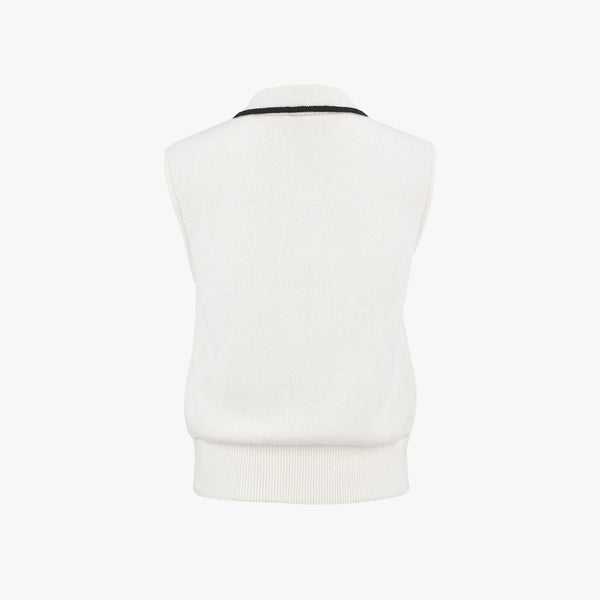 DOUBLE BUTTON WINDPROOF VEST(IVORY)