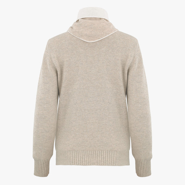 SCARF-DETACHABLE CASHMERE WINDPROOF KNIT(BEIGE)
