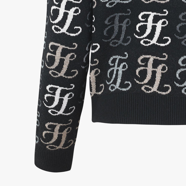 TURTLENECK JACQUARD KNIT(BLACK)