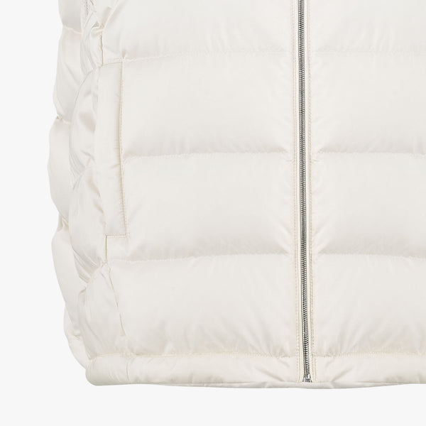 FUR HOODED PUFFER VEST (CREAM)