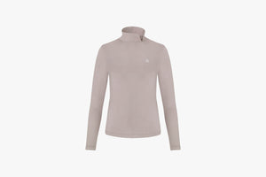 Basic-Half-Neck-Slit-T-Shirt-(Beige)