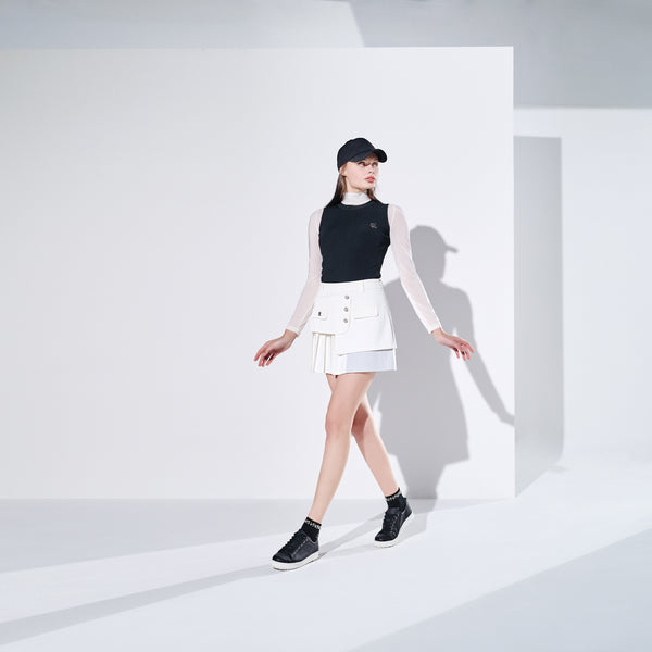 STRIPE POCKET SKIRT(WHITE)