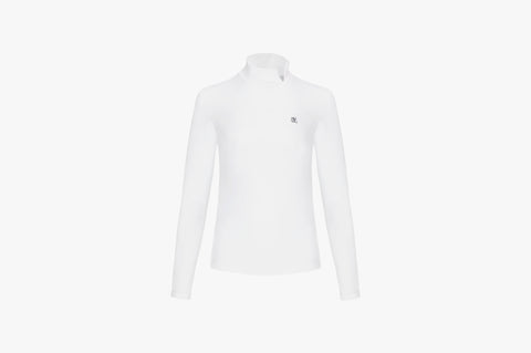 Basic-Half-Neck-Slit-T-Shirt-(White)