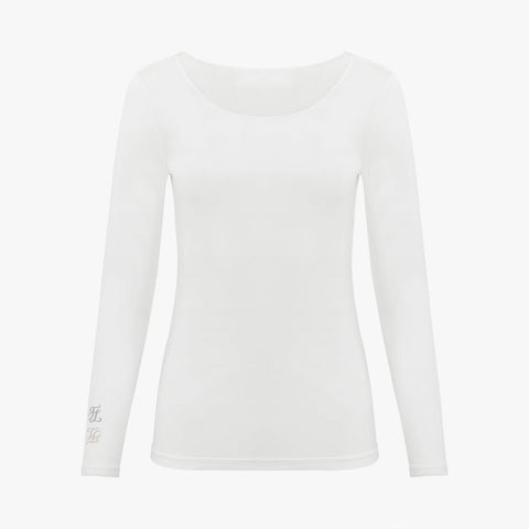 DEEP ROUND-NECK COOLING T-SHIRT(WHITE)