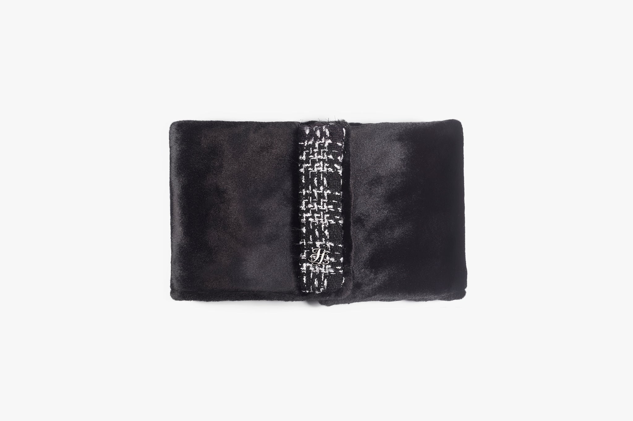 Fur Tweed Neck Warmer (Black)