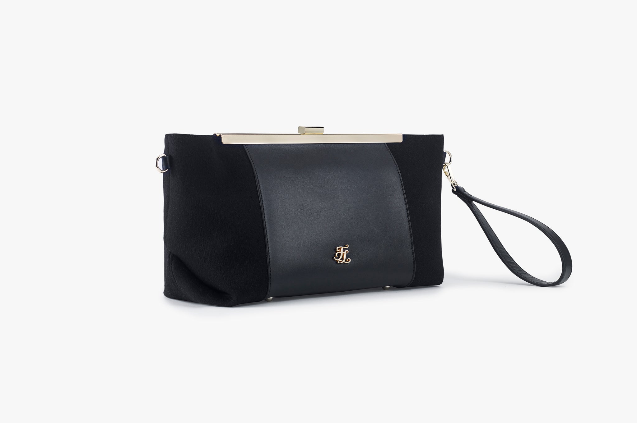 (Gold) Logo Clutch (Black)