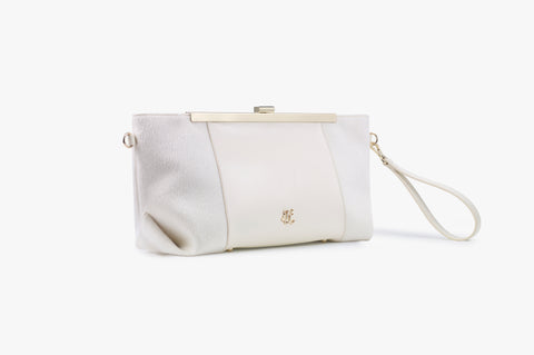 (Gold) Logo Clutch (Ivory)